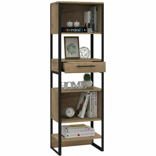 Brooklyn Tall Narrow Bookcase with 1 Drawer