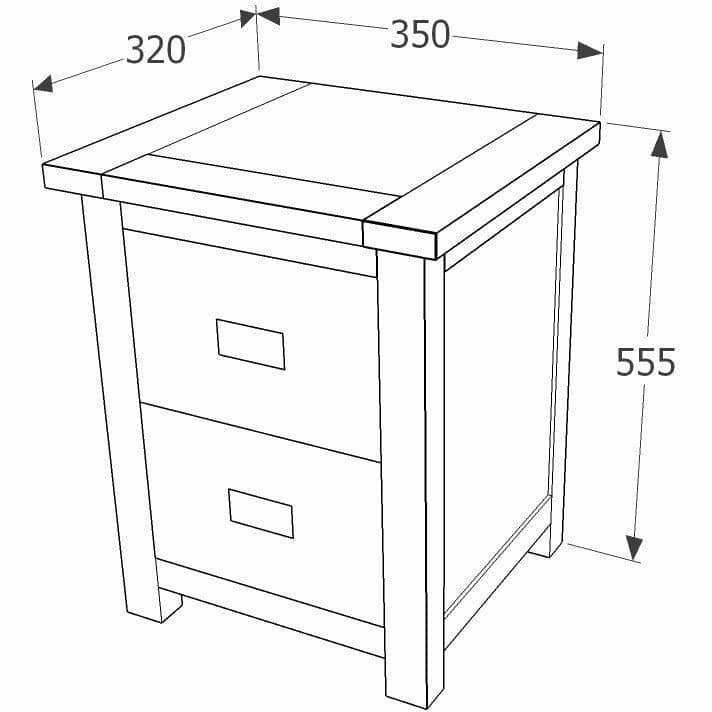 Boston 2 Drawer Petite Bedside Cabinet
