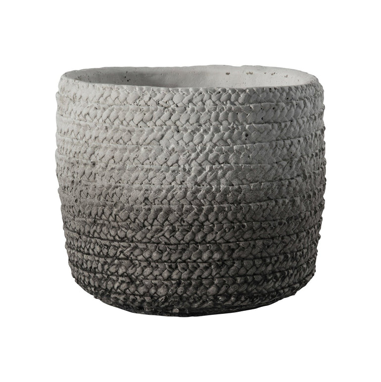 Bako Textured Cement Pot - Grey Ombre Effect
