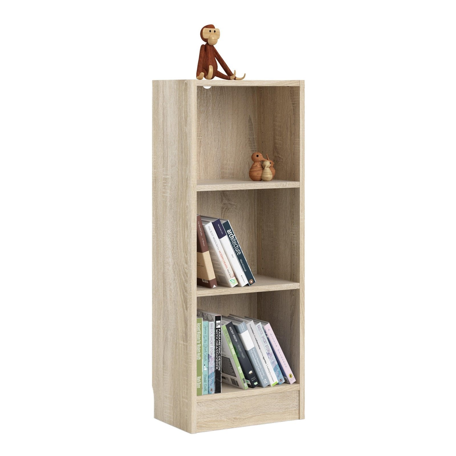 Basic Low Narrow Bookcase 2 Shelves