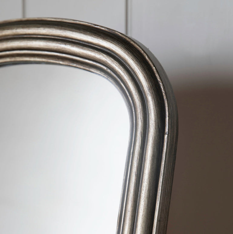 Brushed Brass Cheval Mirror with Arched Top