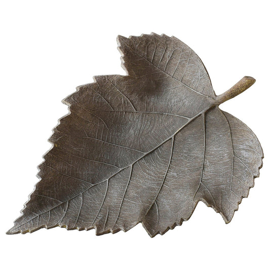 Grey Weathered Birch Leaf - Resin - Hand Decorated