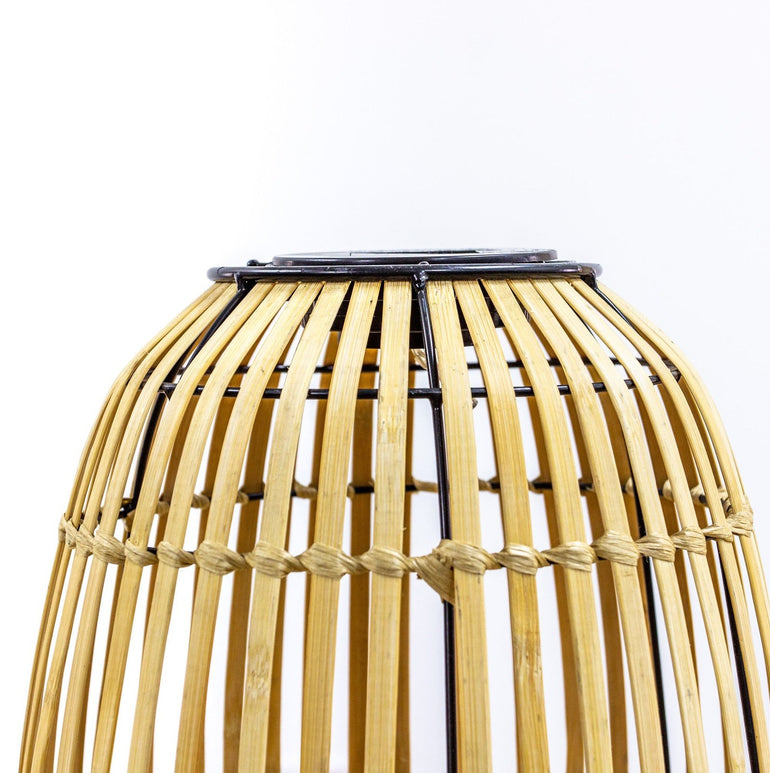 Folklore Solar LED Lantern - Handmade Bamboo Lantern - Ambient Garden Lighting