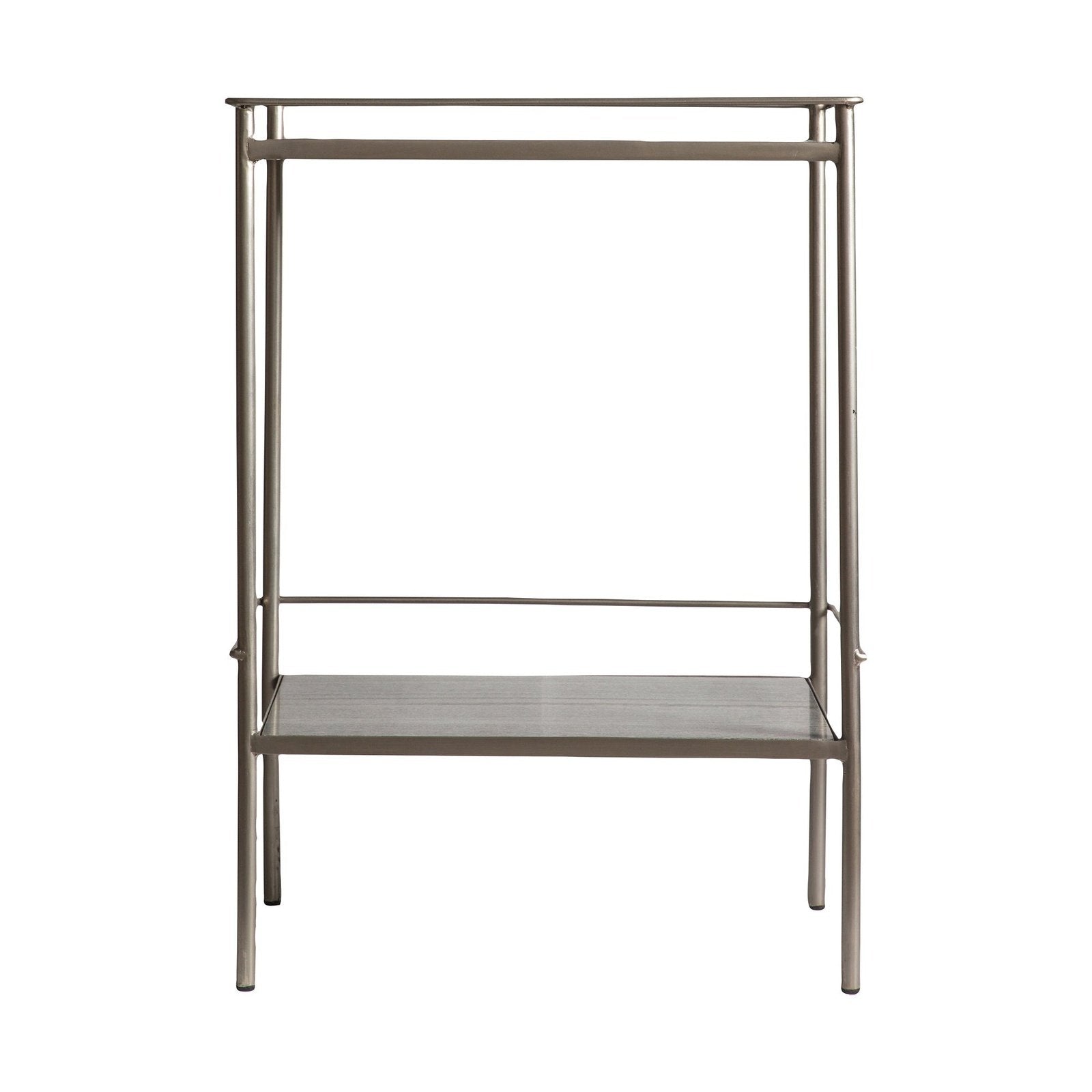 Lorley Side Table - Marble Top & Shelf - Soft Silver Metal Frame