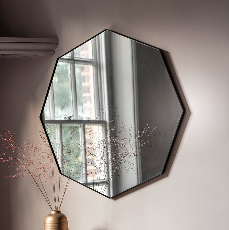 Lyft Octagon Mirror- Industrial Inspired Frame - Statement Mirror