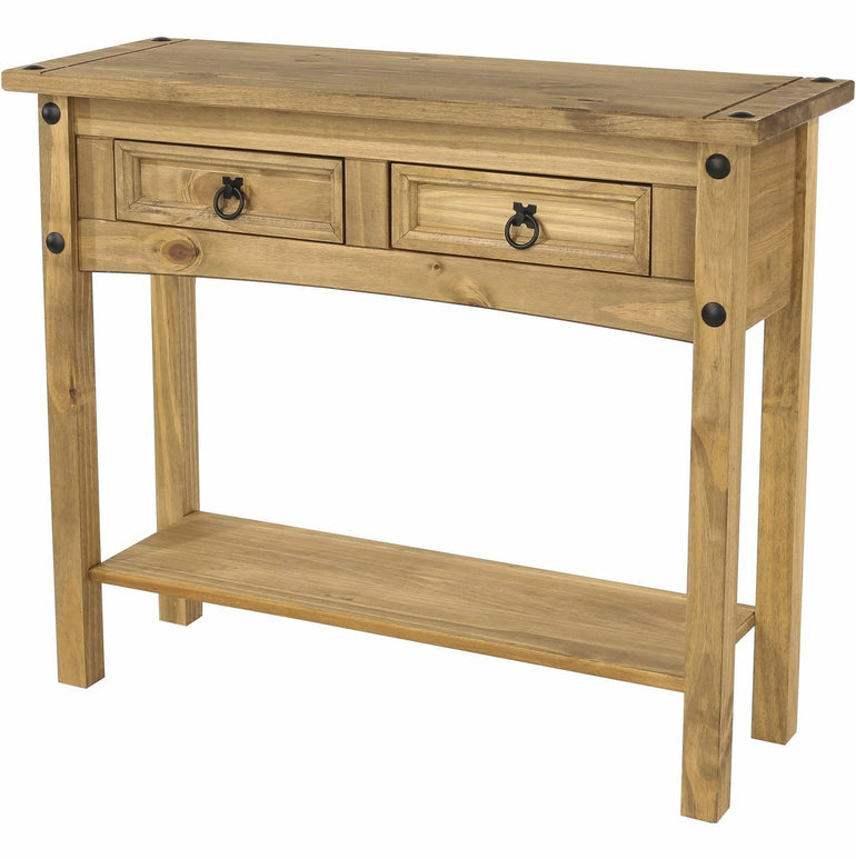 Corona Classic 2 drawer hall table with shelf