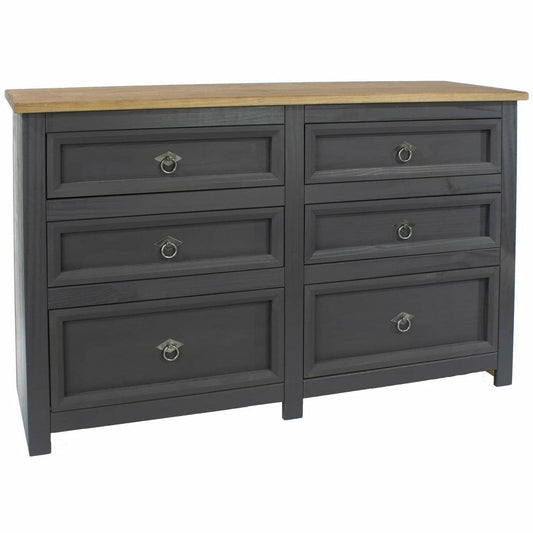 Corona Carbon 3+3 drawer wide chest