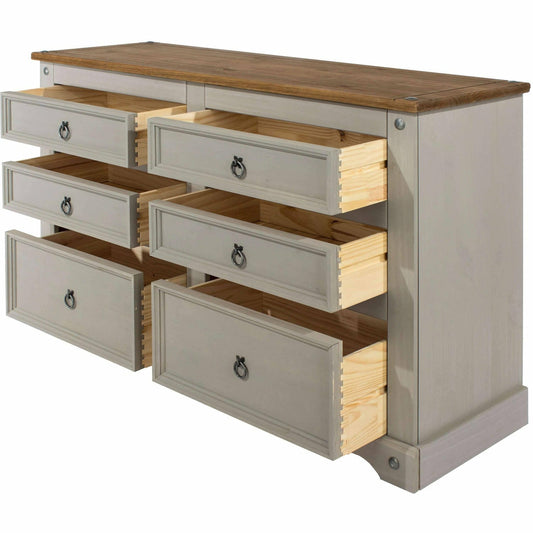 Corona Grey 3+3 drawer wide chest