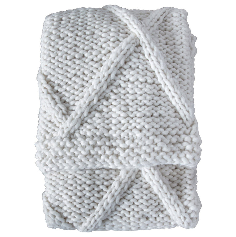 Cable Knit Diamond Throw