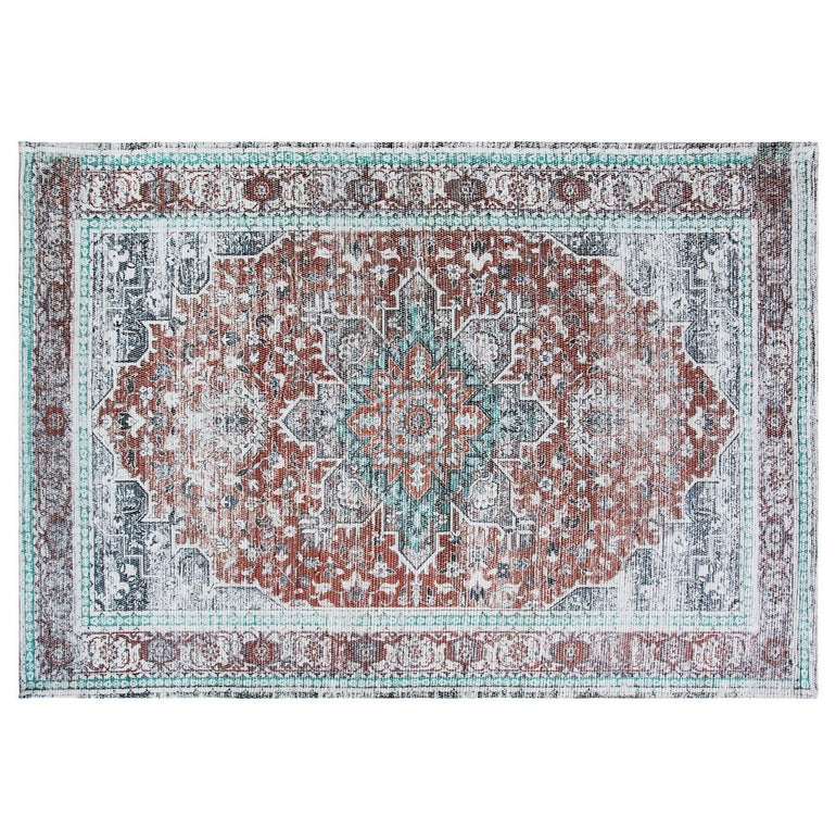 Canberra Ornate Rug - Cotton Digital Print - Carpeted Reverse - 100% Polyester - Flat Weave