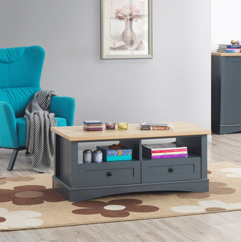 Carden British Country Style Coffee Table with 2 Drawers