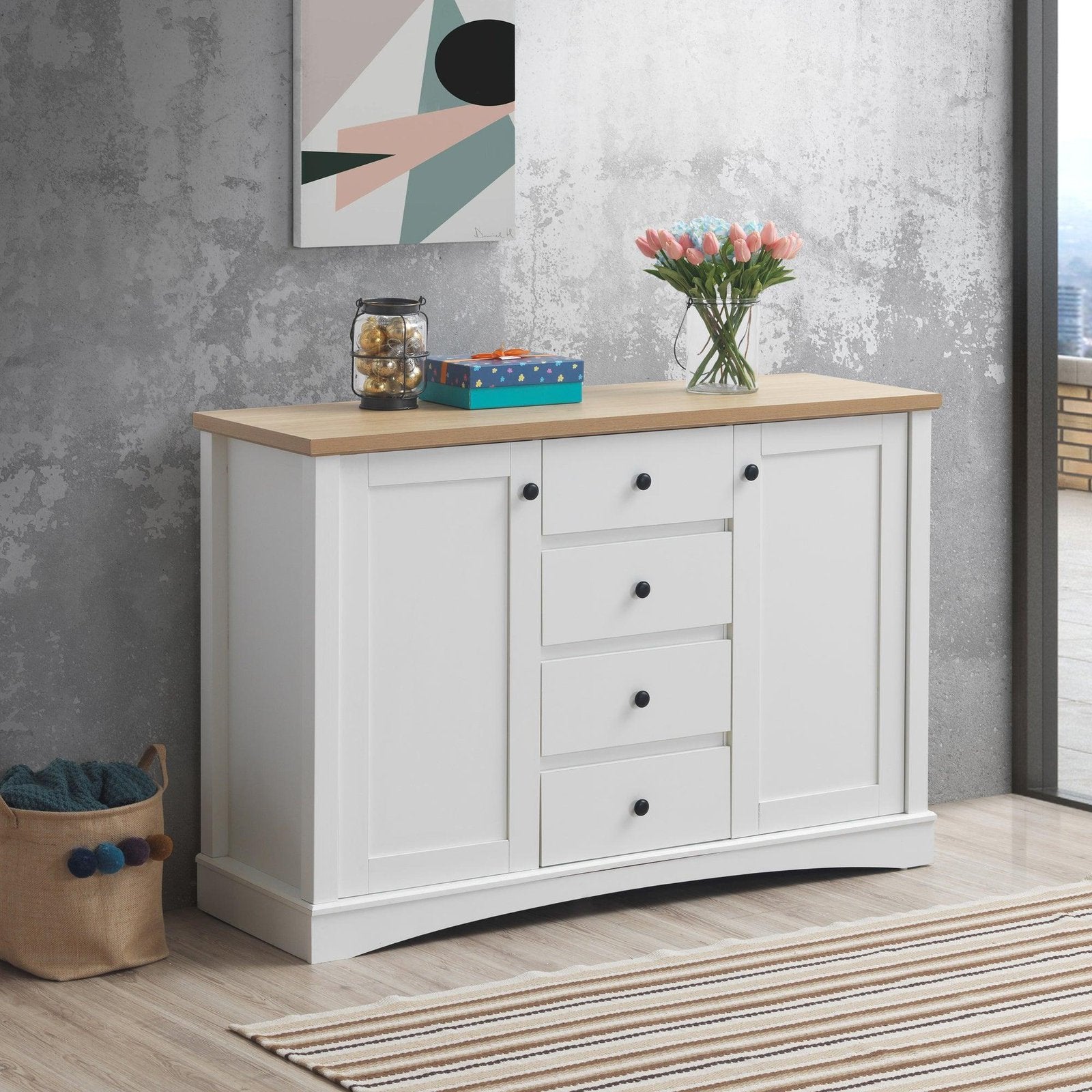 Carden British Country Style Sideboard with 2 Doors & 3 Drawers
