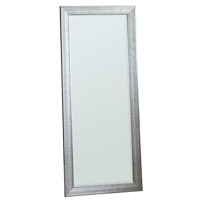 Cayde Contemporary Leaner Mirror 65x154cm - Cross Hatch Embossed Patterned Inlay Frame