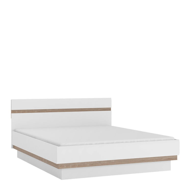 Chelsea Bed frame in White with Oak Trim
