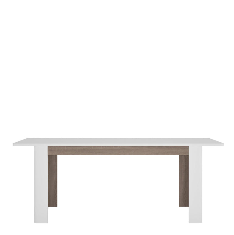 Chelsea Extending Dining Table in White with Oak Trim