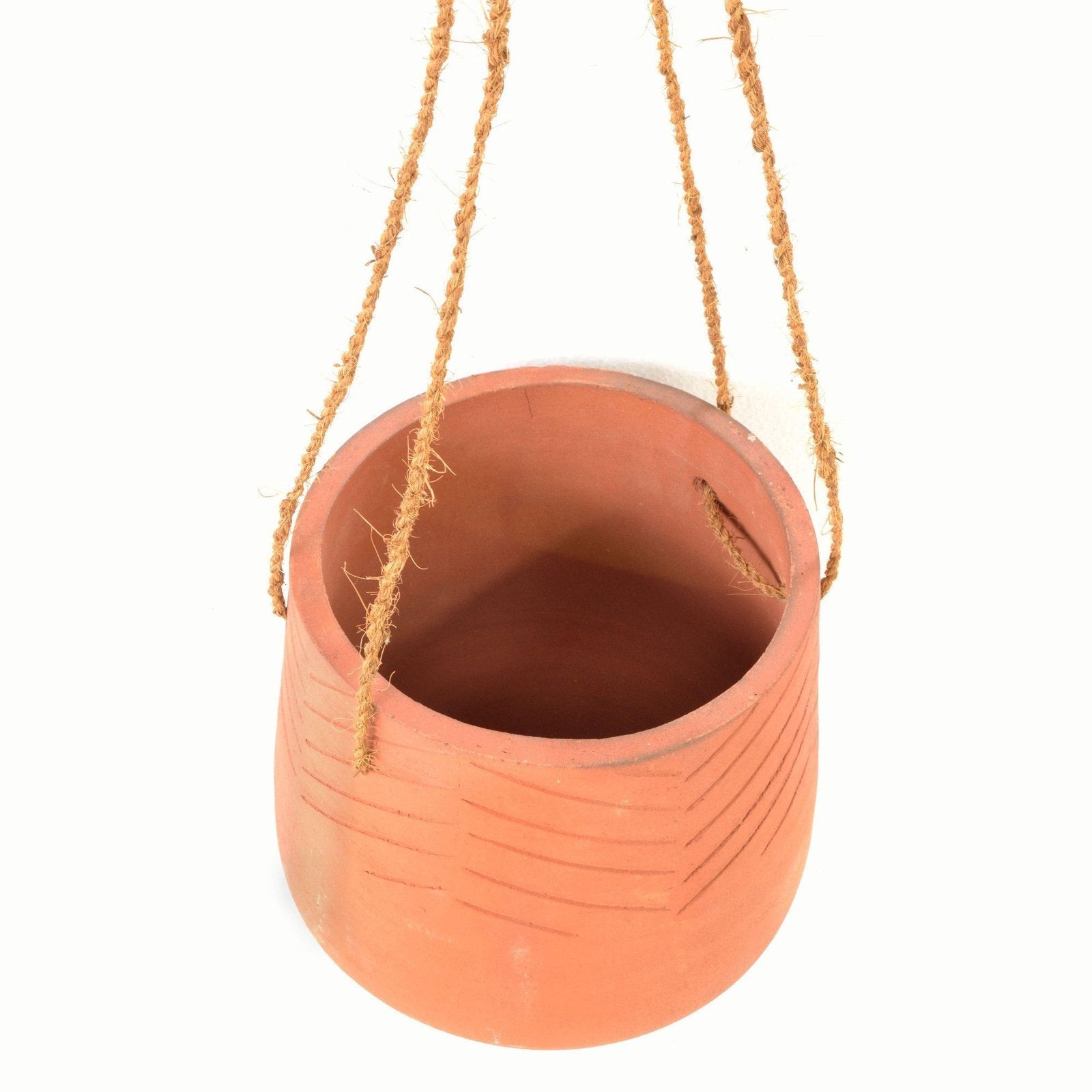 Cheveron Terracotta Hanging Pot