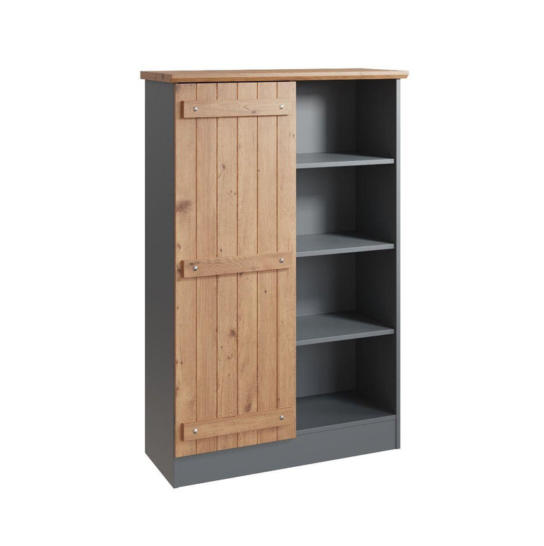 Cottage Living Multipurpose Cabinet in Wotan Oak & Dark Grey