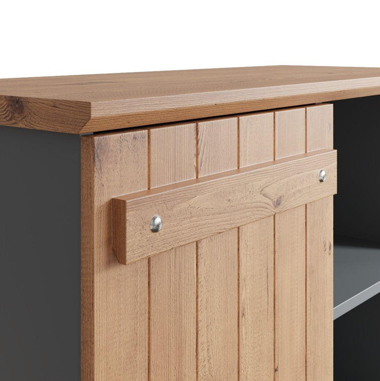 Cottage Living Multipurpose Cabinet in Wotan Oak & Dark Grey