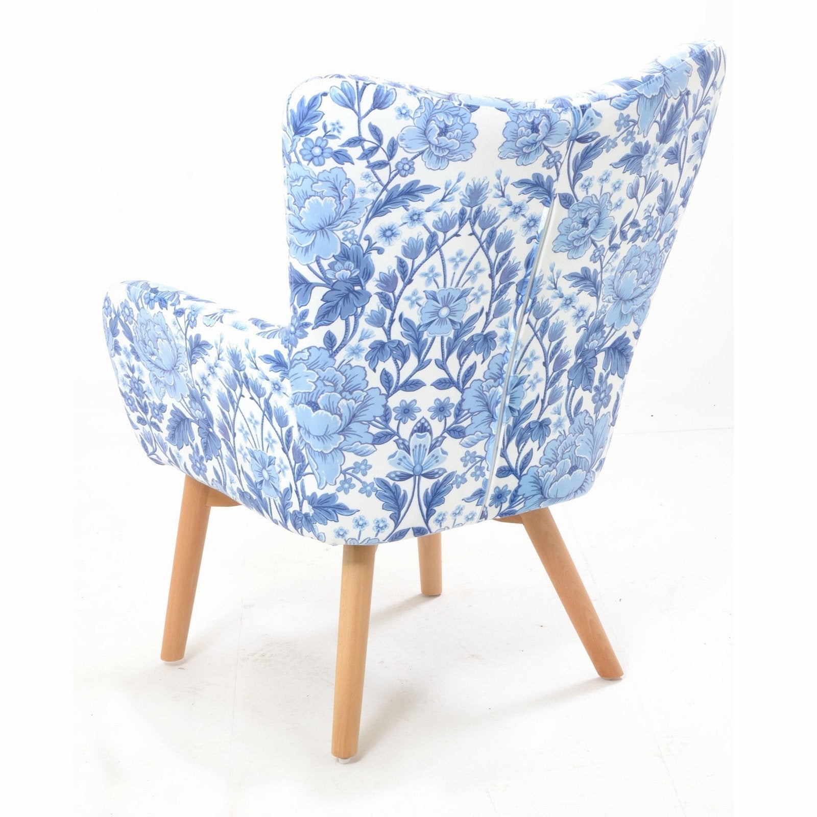 Cromarty Lundy Chair - Blue and White Velvet