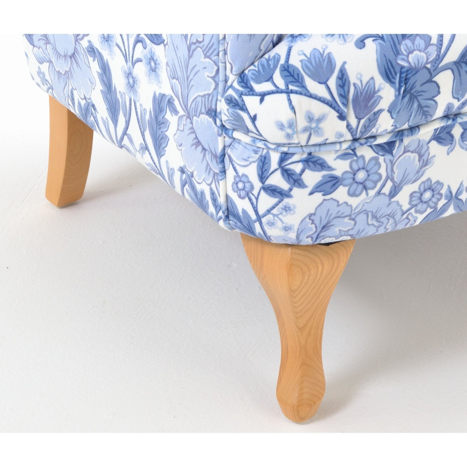 Cromarty Portland Armchair - Blue Floral Velvet