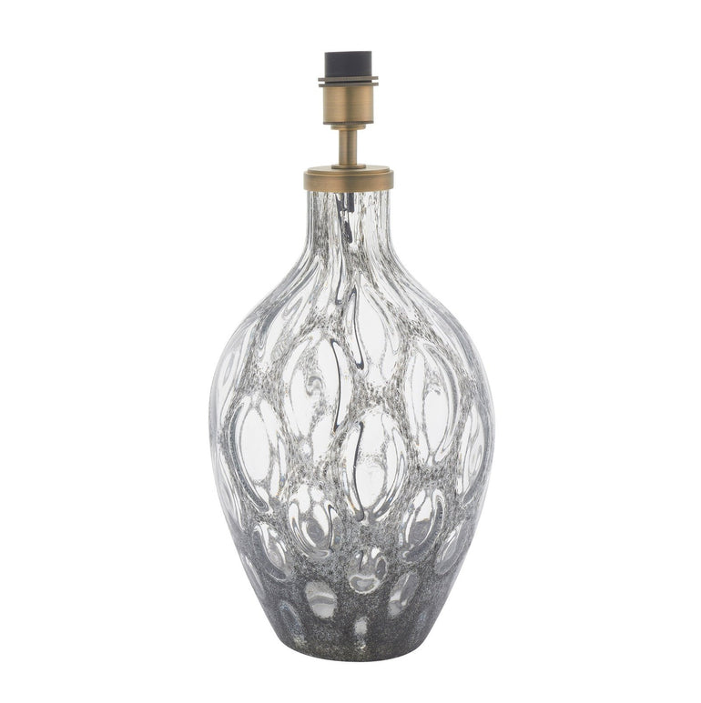 Demacia Glass Table Lamp - Incandescent Table Lamp - Tinted Glass & Antique Brass