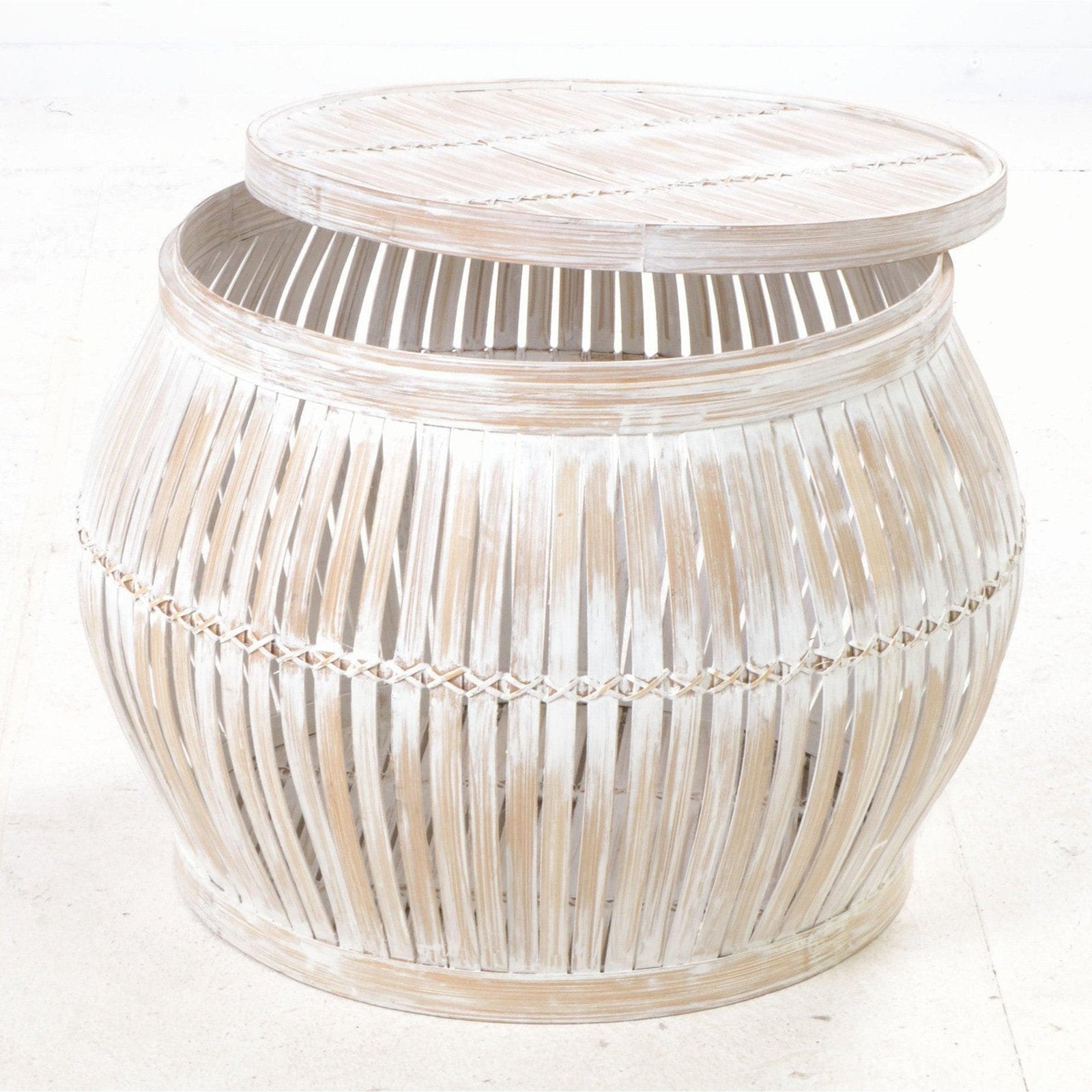 Distressed White Basket