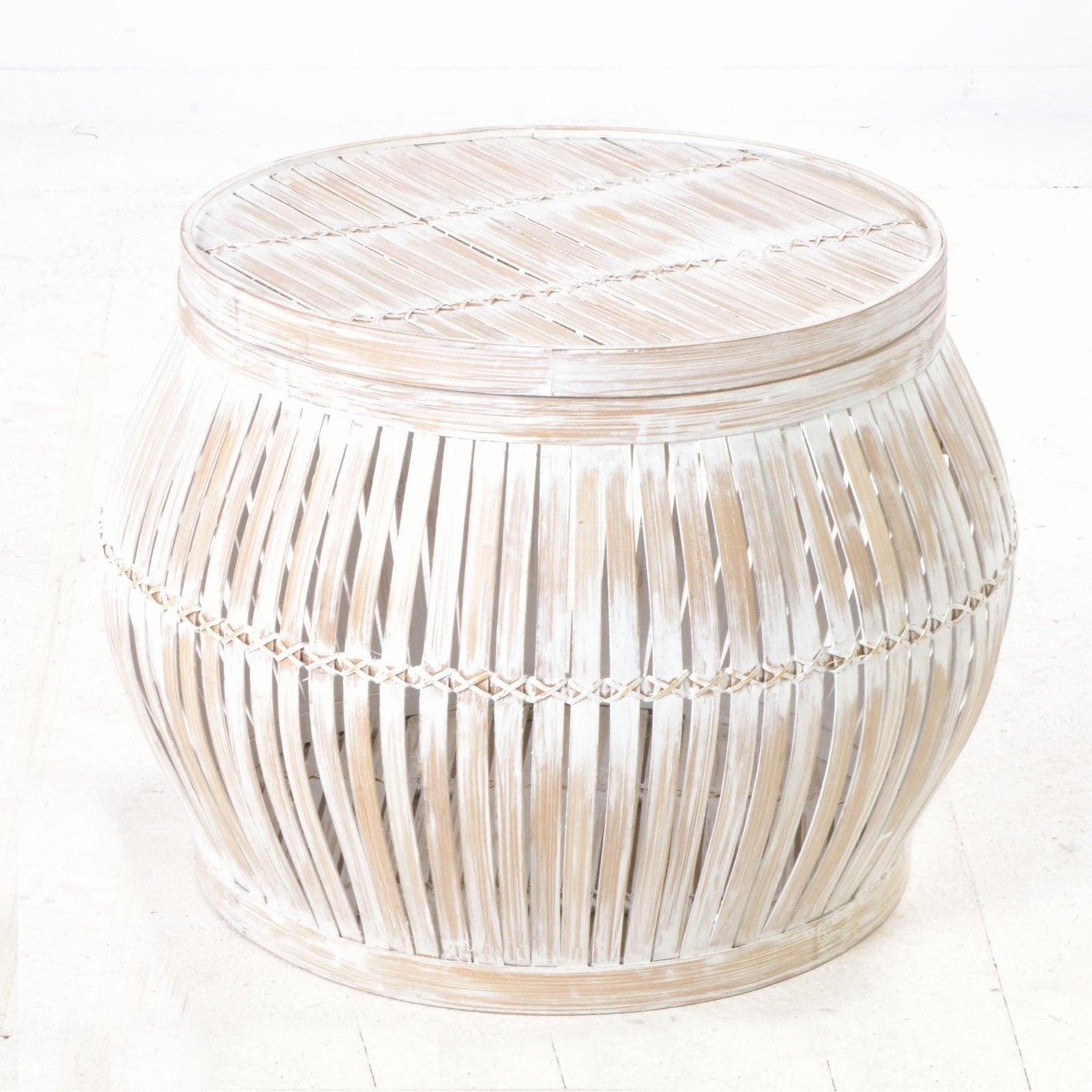 Distressed White Basket