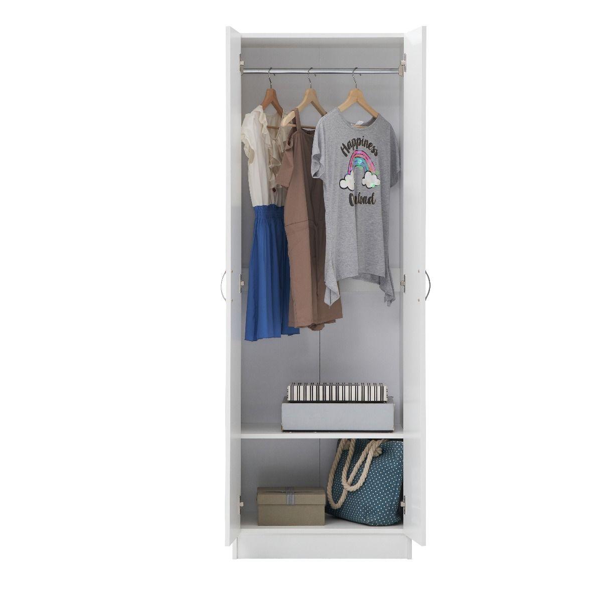 Essentials 2 Door Wardrobe with Hanging Rail