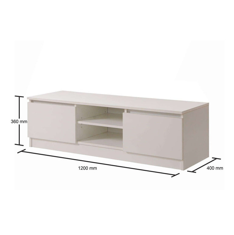 Essentials 120cm TV Cabinet 2 Doors & 2 Shelves