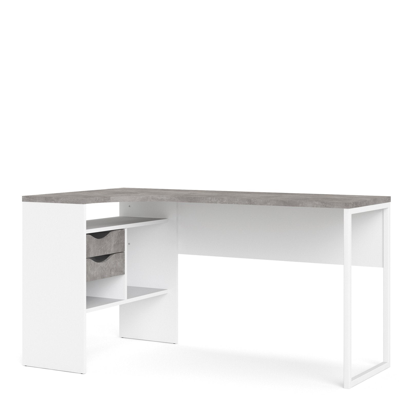 Function Plus Corner Desk with 2 Drawers