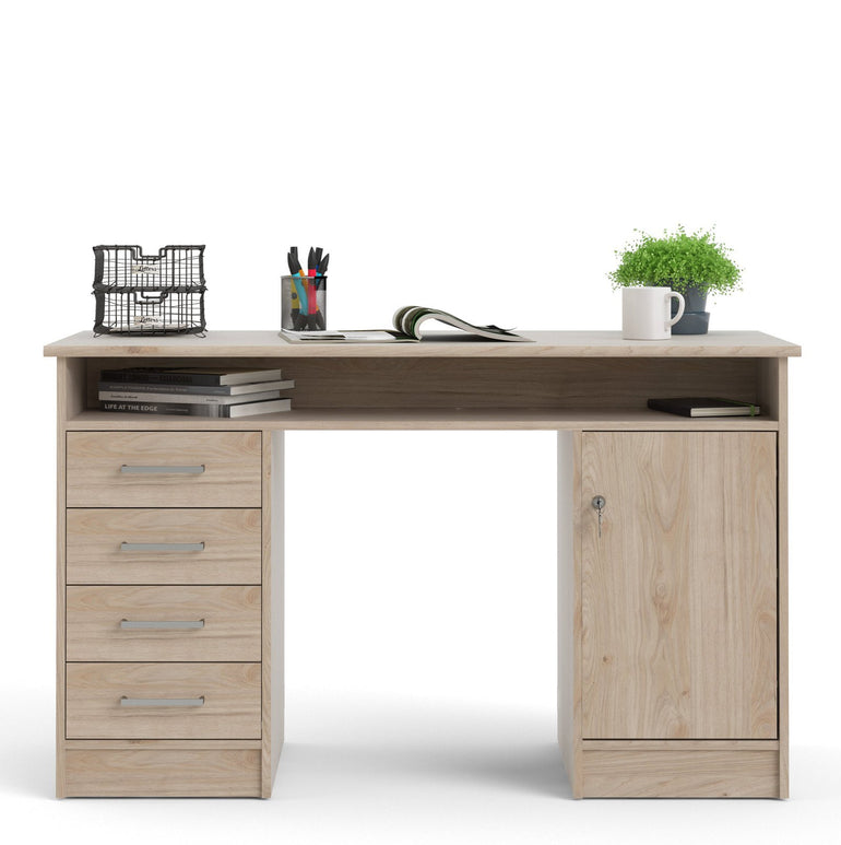 Function Plus Desk with 4 Drawers & 1 Door