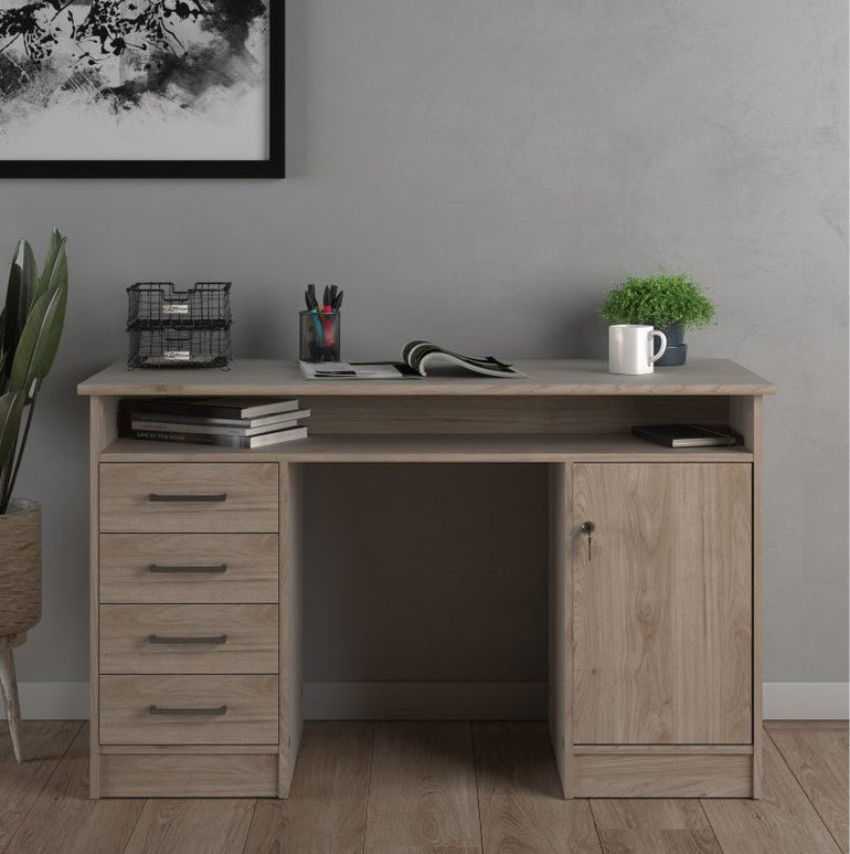 Function Plus Desk with 4 Drawers & 1 Door