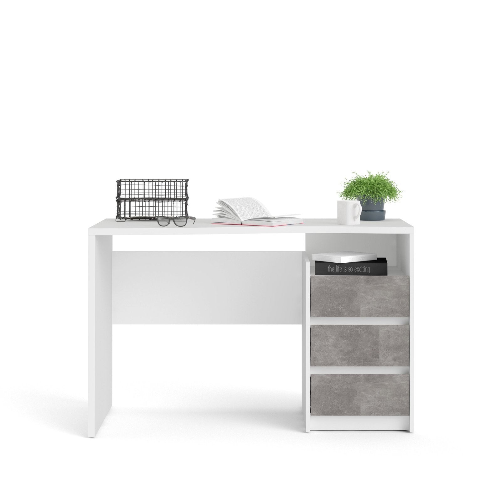 Function Plus Modern Desk with 3 Drawers
