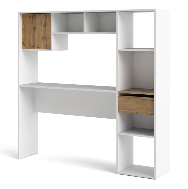 Function Plus Multi Desk in White and Wotan Light Oak