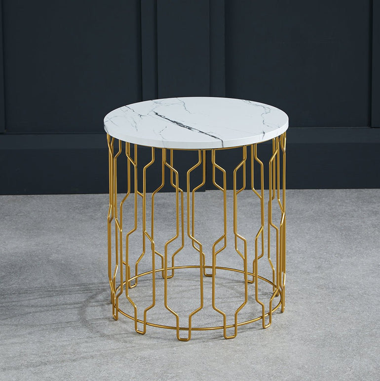 Grace Marble Effect End Table