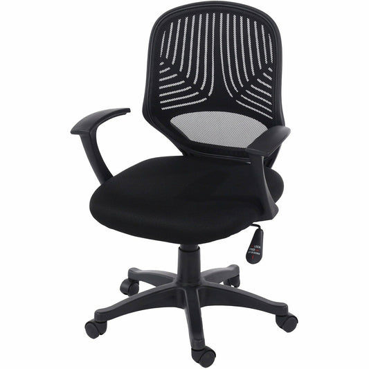 Loft Home Office Home Office Chair In Black Mesh Back, Black Fabric Seat & Black Base