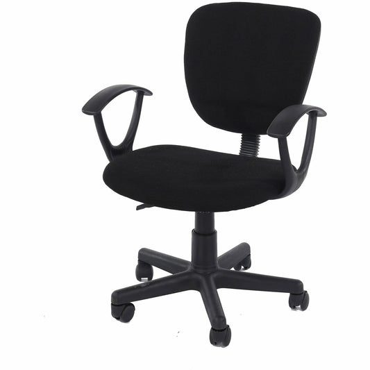 Loft Home Office Study Chair In Black Fabric & Black Base