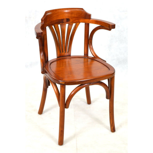 Mahogany Village Wooden Seat Occasional Chair