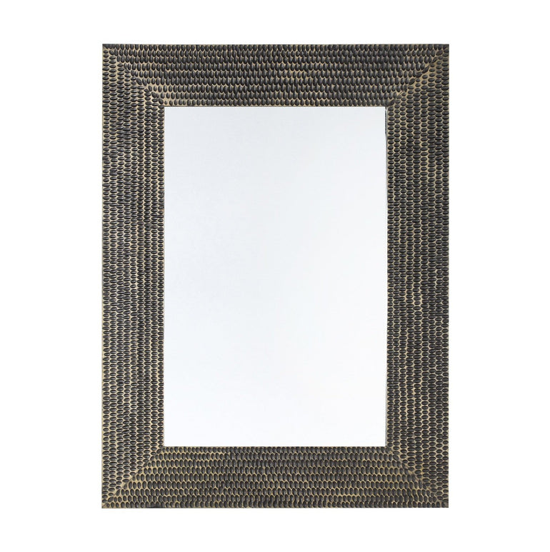 Mississippi Rectangular Carved Mirror - Deep Mango Wood Frame - Hand-Carved Detailing