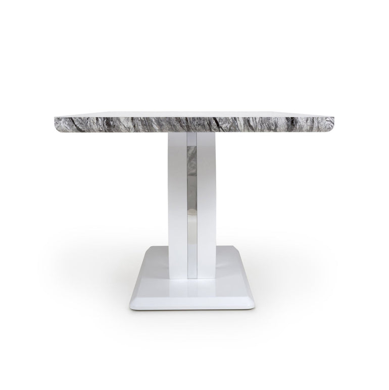 Neptune Large Marble Effect Grey/White Dining Table