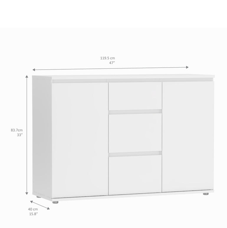 Nova Sideboard with 3 Drawers & 2 Doors