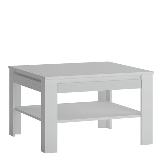 Novi Alpine White Coffee Table with Shelf