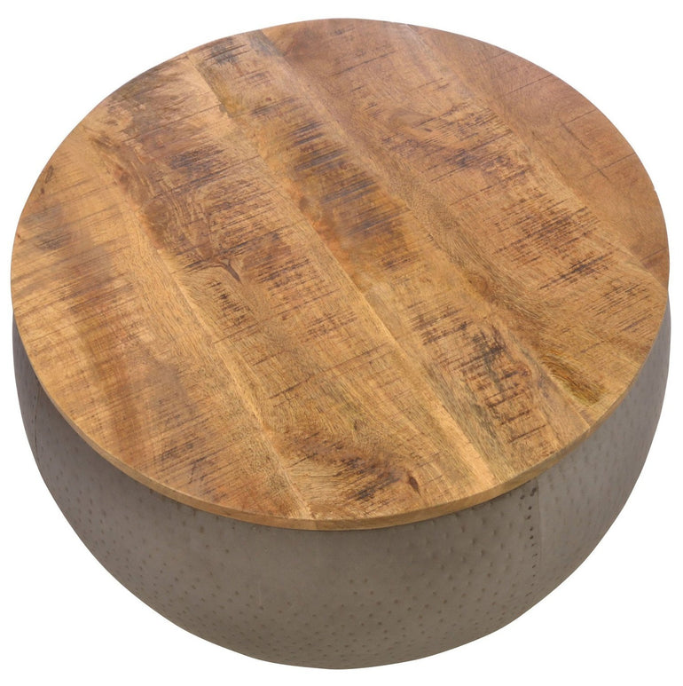 Old Empire Round Wood Top Coffee Table