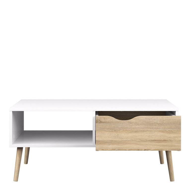 Oslo Coffee Table with 1 Drawer & 1 Shelf
