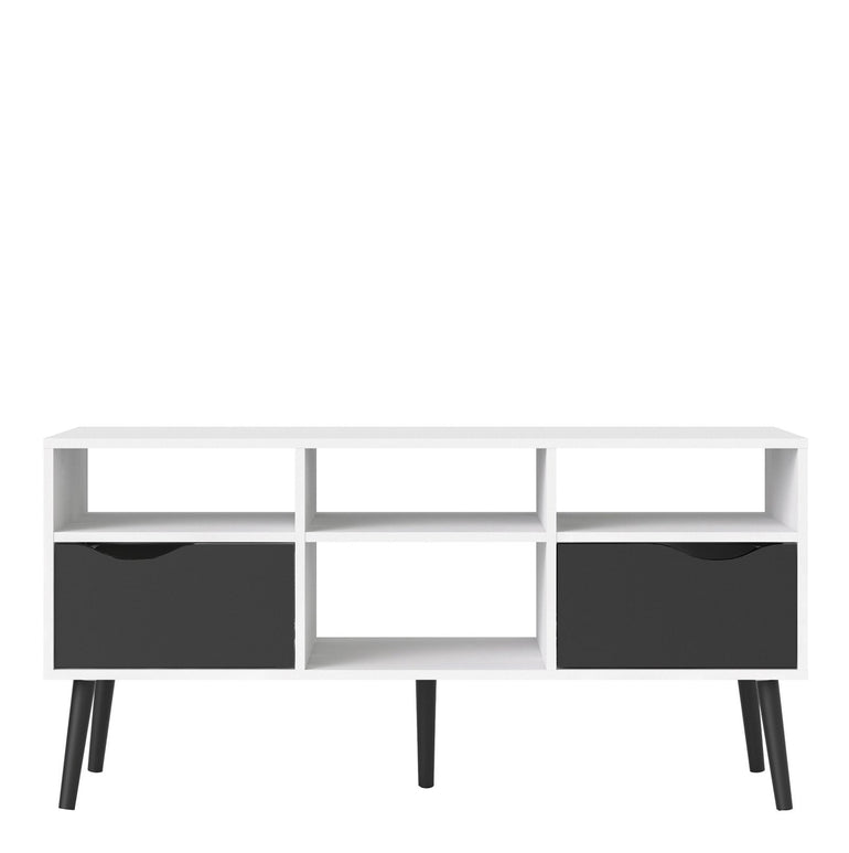 Oslo Wide TV Unit with 2 Drawers & 4 Shelves