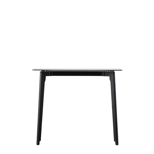 Palma Glass Console Table - Tempered Glass Top - Solid Oak Base