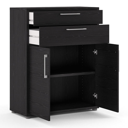 Prima 1 Shelf Bookcase with 2 Drawers & 2 Doors