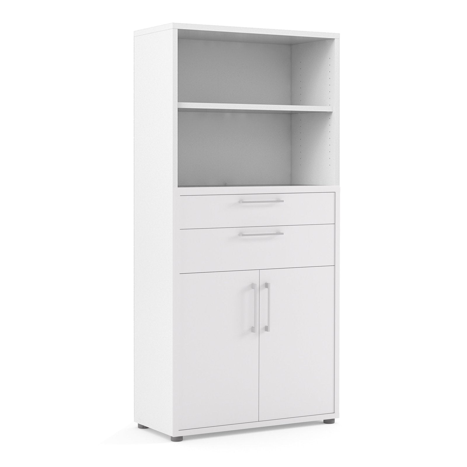 Prima 2 Shelf Bookcase with 2 Drawers And 2 Doors