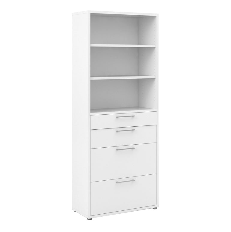 Prima 2 Shelf Bookcase with 2 Drawers & 2 File Drawers