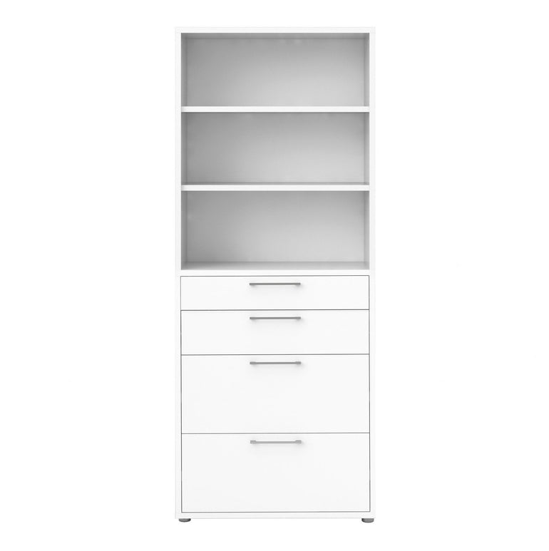 Prima 2 Shelf Bookcase with 2 Drawers & 2 File Drawers